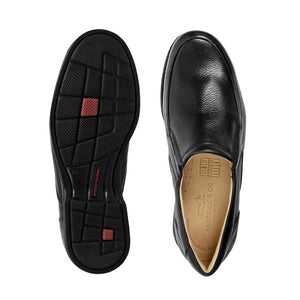 Anatomic Gel Americana | Extra Wide H Fit Slip On Leather Shoe in Black