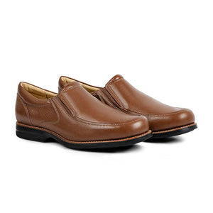 Anatomic Gel Americana | Extra Wide H Fit Slip On Leather Shoe in Cedar Brown