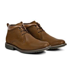 Anatomic Gel Afonso | Leather Lace Up Ankle Boots in Cognac