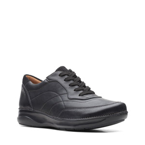 Clarks Appley Tie | Black Leather Lace Up Shoes