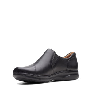 Clarks Appley Zip | Black Leather Side Zip Shoe