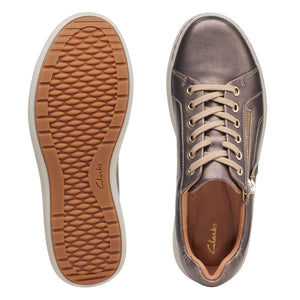 Clarks Nalle Lace | Lace & Zip Trainers in Bronze