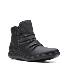 Load image into Gallery viewer, Clarks Un Loop Top | Leather Zip Boots in Black