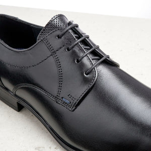 Lloyd Osmond | Leather Dress Shoe with Punched Tongue Detail in Black