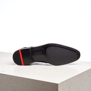 Lloyd Osmond | Leather Dress Shoe with Punched Tongue Detail in Black