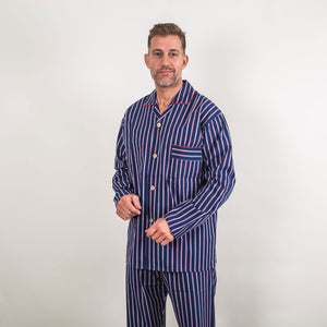Somax STR3 | Pima Cotton Navy & Red Stripe Pyjamas
