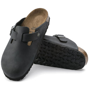 Birkenstock Boston 59463 | Closed Toe Leather Sandals in Black
