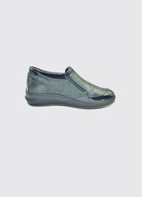 Load image into Gallery viewer, Suave Lynne | Low Wedge Slip On Leather Shoes in Black