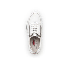 Load image into Gallery viewer, Gabor Rollingsoft 26.968.51 | Lace &amp; Double Zip Leather Trainers in White &amp; Silver