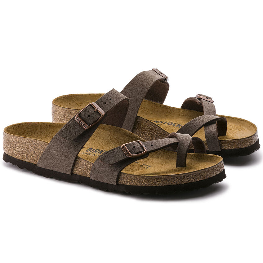 Birkenstock Mayari | Toe Loop Leather Sandals in Mocca