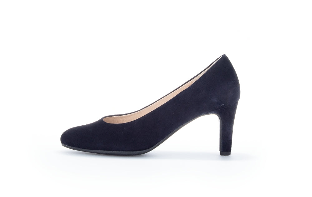 Gabor 91.410.16 | Navy Suede Court Shoe with 7cm Heel