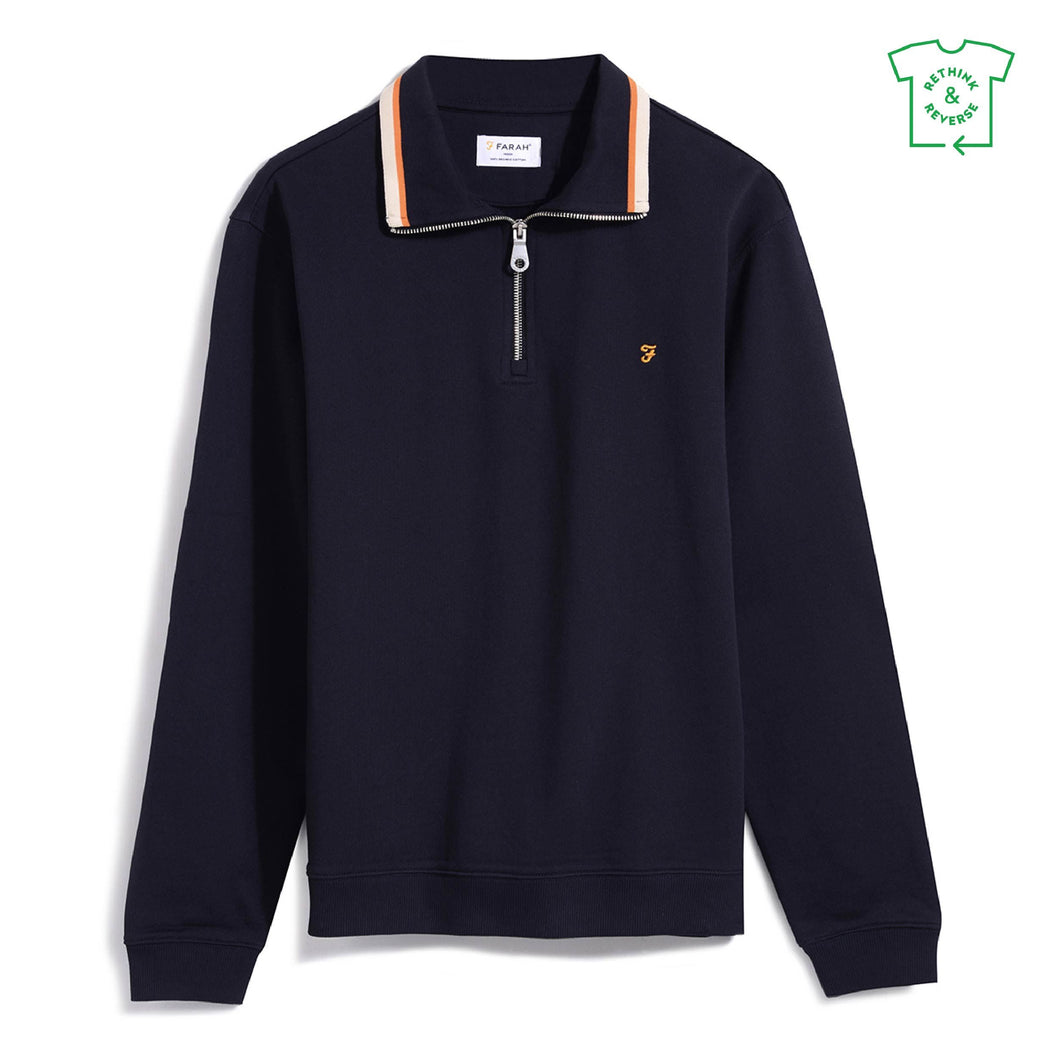 Farah f4KFC039 412 | Muriel Half Zip Jumper in Navy