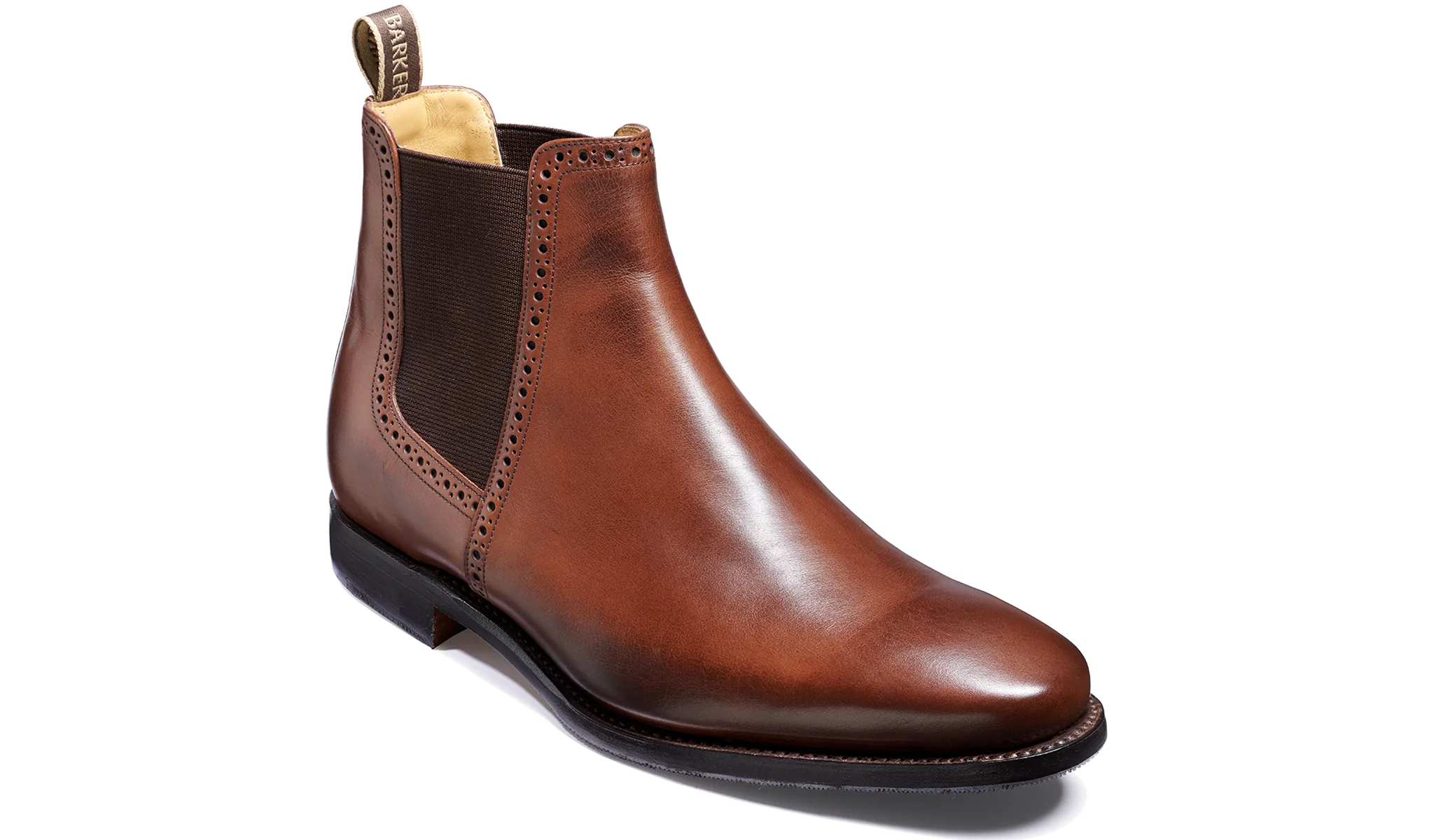 Barker Hawkin Premium Calf Leather Chelsea Boots in Dark Brown Donnellans