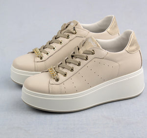 Igi&Co 3658211 | Wedge Leather Trainers in Natural