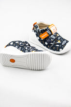 Load image into Gallery viewer, Biomecanics Girls Double Velcro Shoe in Marine Navy with Summer Print 212220 for sale online Ireland 