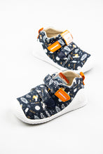 Load image into Gallery viewer, Biomecanics Girls Double Velcro Shoe in Marine Navy with Summer Print 212220 for sale online Ireland 