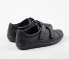 Ecco Double Velcro Strap Leather Shoes in Navy Marine 206513