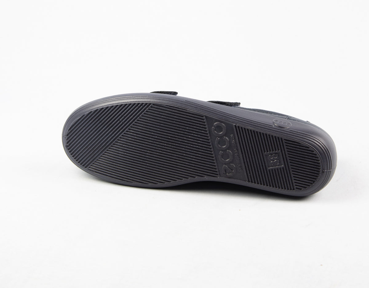 Ecco Double Velcro Strap Leather Shoes in Navy Marine 206513