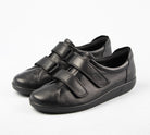Ecco Double Velcro Strap Leather Shoes in Black 206513