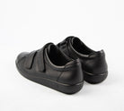 Ecco Double Velcro Strap Leather Shoes in Black 206513
