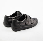 Ecco Double Velcro Strap Leather Shoes in Black 206513