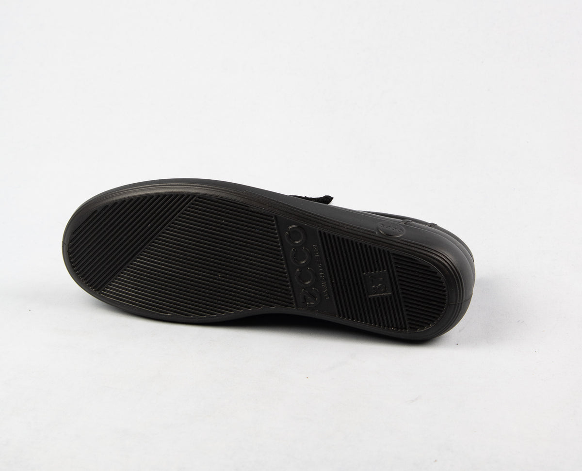 Ecco Double Velcro Strap Leather Shoes in Black 206513