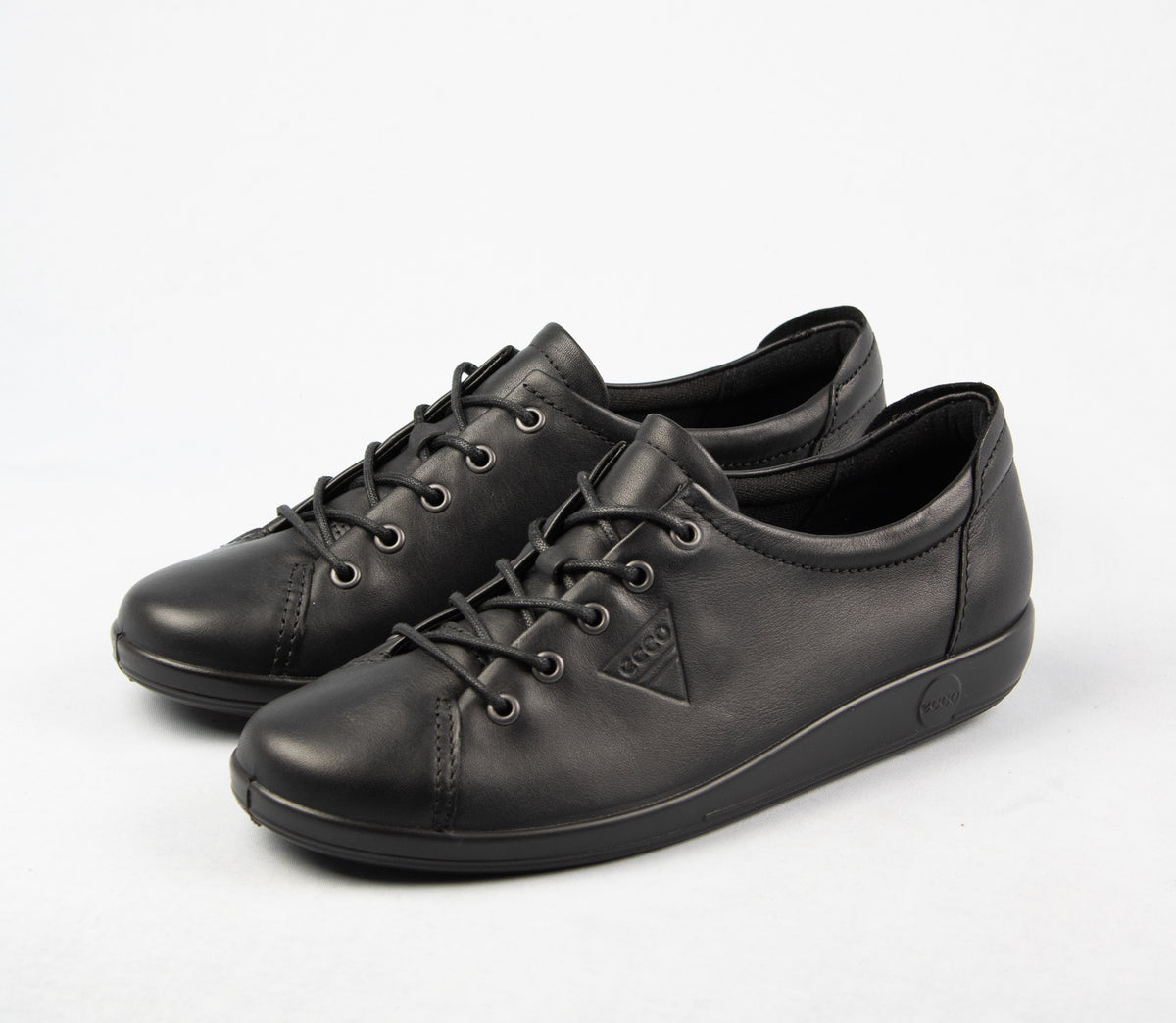 Ecco Lace Up Leather Shoes in Black 206503