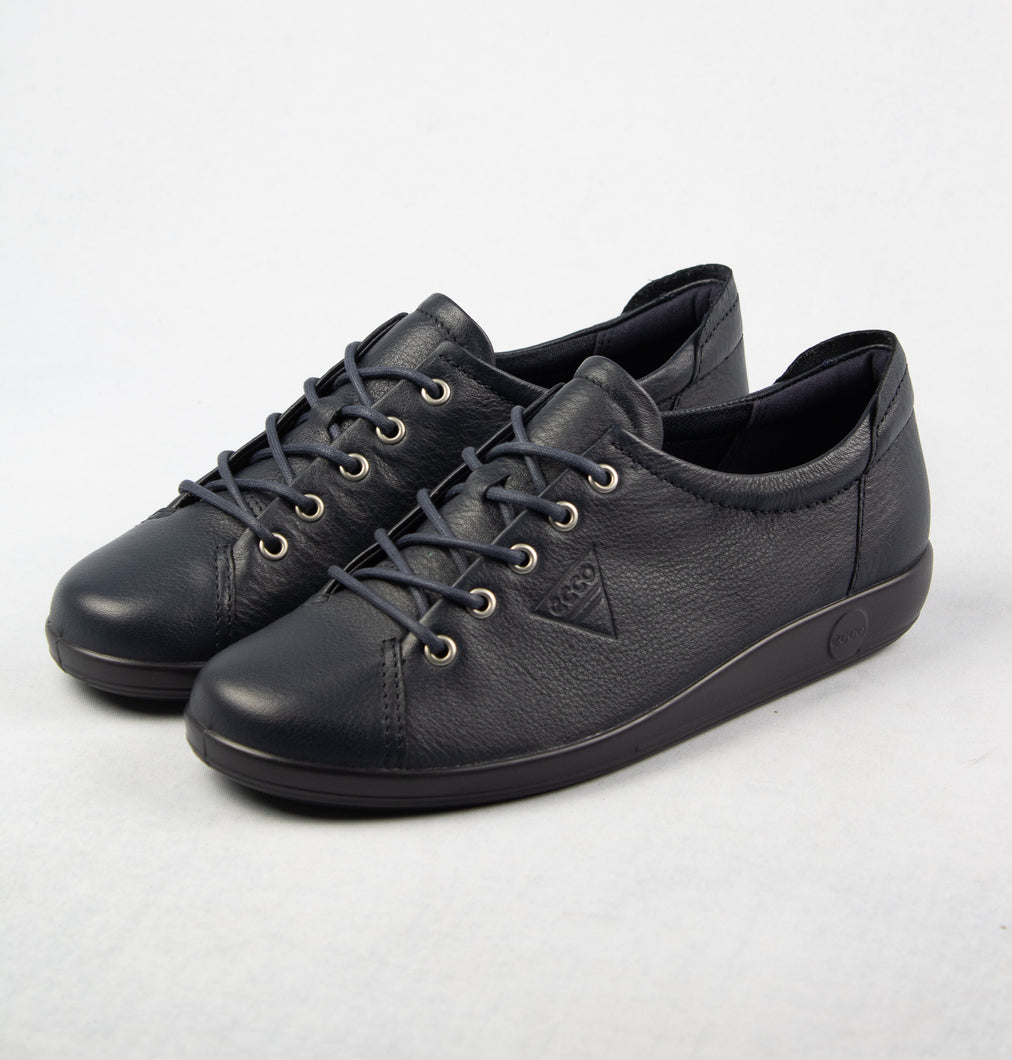 Ecco Lace Up Leather Shoes in Marine Navy 206503