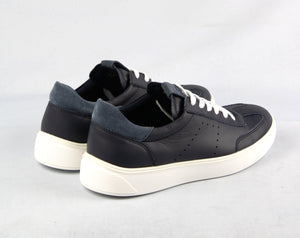 Ecco Street Tray Leather Shoes in Navy 504714