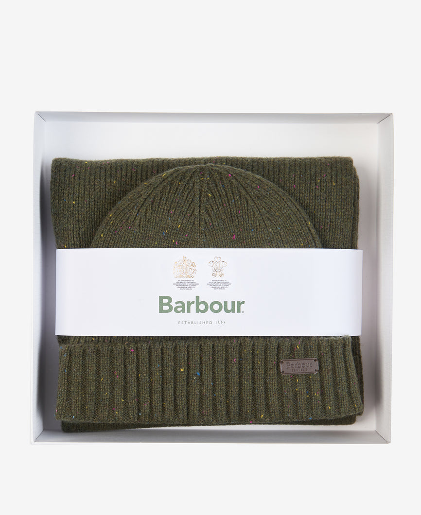 Barbour MGS0047 | Carlton Fleck Hat & Scarf Giftset