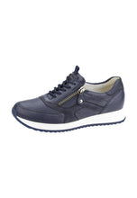 Load image into Gallery viewer, Waldläufer Vicky | Navy Lace &amp; Zip Trainers in a Wide H Fit