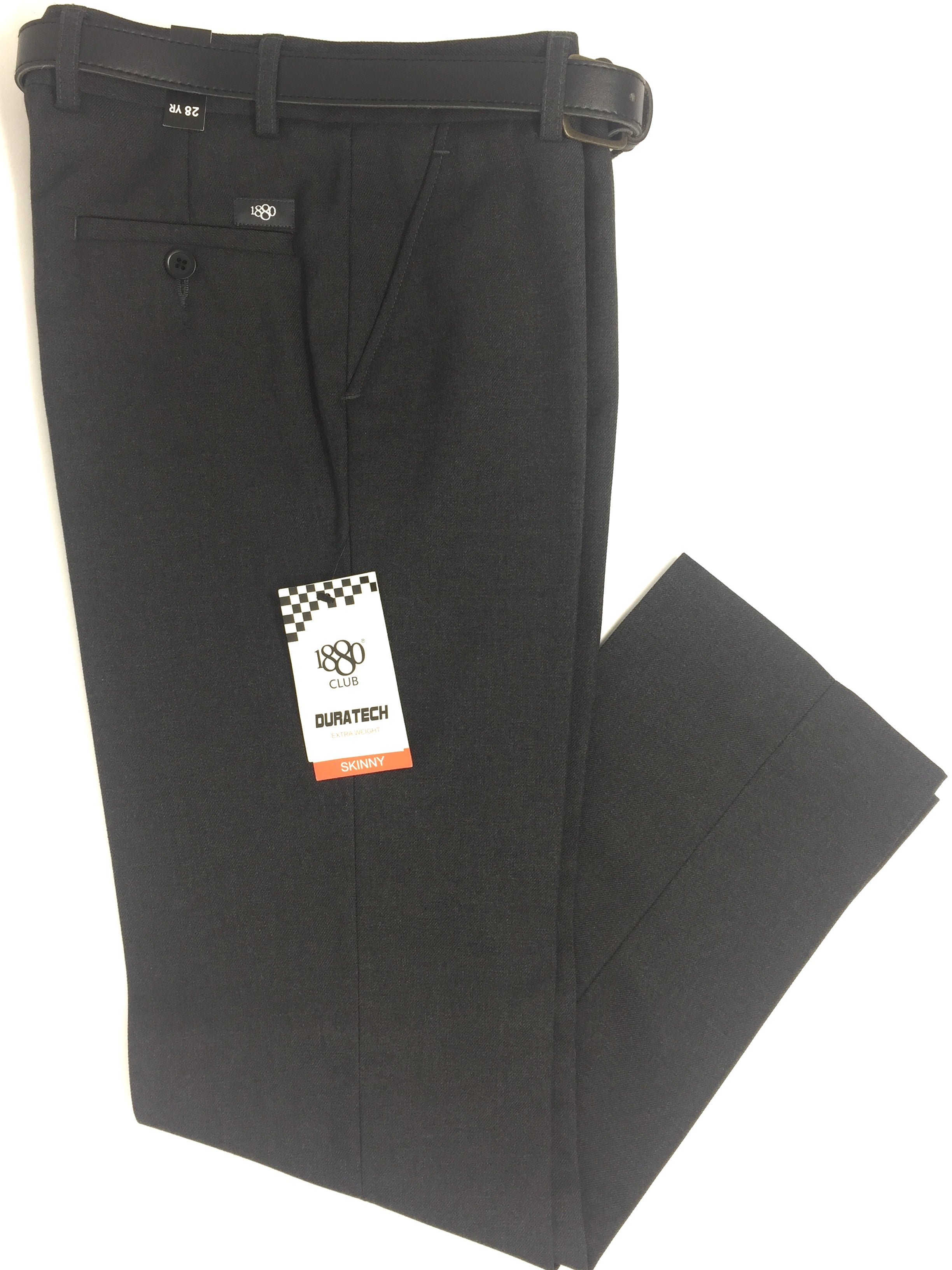 Boys Black School Trousers Skinny Fit Leg 3/4-17/18 Years Adjustable Waist  | eBay