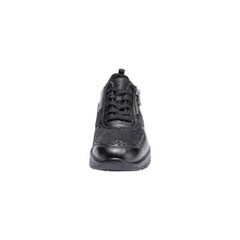 Load image into Gallery viewer, Waldläufer Sarah | Extra Extra Wide M Fit Lace &amp; Zip Trainers in Black